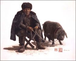 James Bama - Old Man and His Pig