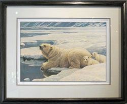 Robert Bateman - Arctic Family - Polar Bears - framed Robert Bateman - Arctic Family - Polar Bears - framed