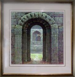 Robert Bateman - Irish Church and Barn Owl - framed Robert Bateman - Irish Church and Barn Owl - framed