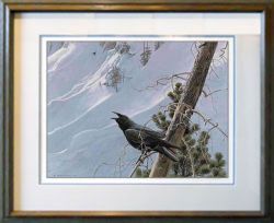 Robert Bateman - Winter in the Mountains - Raven - framed Robert Bateman - Winter in the Mountains - Raven - framed