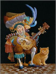 James C. Christensen - Serenade for an Orange Cat