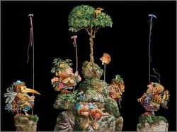 James C. Christensen - Six Bird Hunters in Full Camouflage