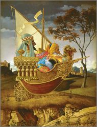 James C. Christensen - Three Wise Men in a Boat