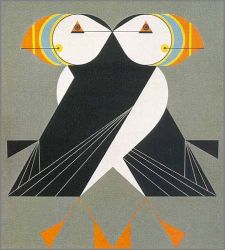 Charley Harper - Puffins Passing