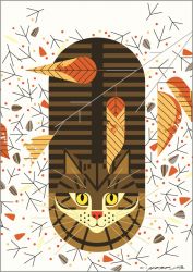 Charley Harper - Purrfectly Perched
