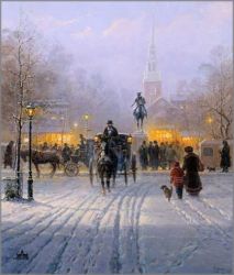 G. Harvey - Winter Evening in Old Boston