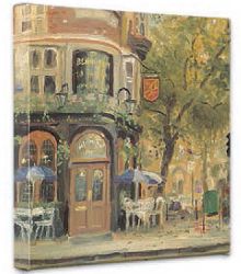 Thomas Kinkade - Bloomsbury Cafe - Wrapped Canvases