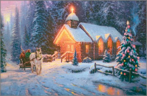 Thomas Kinkade - Christmas Chapel I