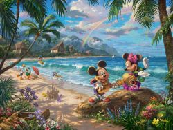 Thomas Kinkade Disney Mickey and Minnie in Hollywood 12 x 16 G//P LE Paper