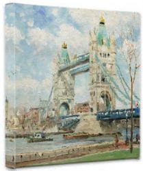 Thomas Kinkade - Tower Bridge London - Wrapped Canvases