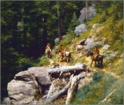 Howard Terpning - Trail in Bitter Roots