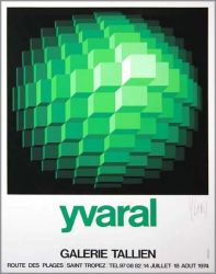 Yvaral Vasarely - Green Abstract